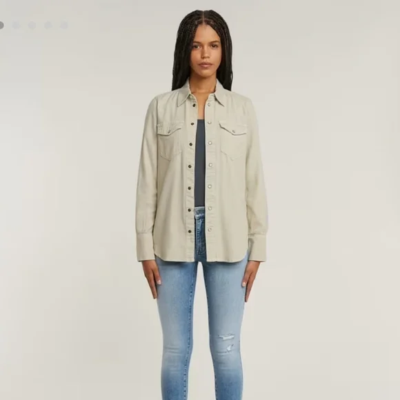 G-Star Plush Cord Tacoma Western Shirt-Ivory